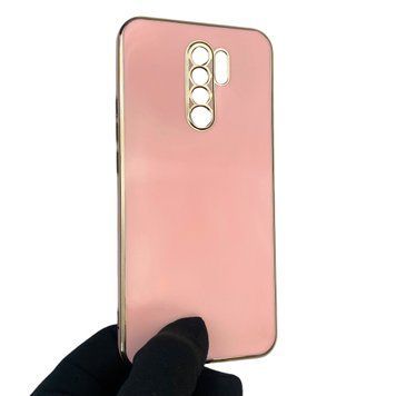 Чехол для Xiaomi Redmi 9 с защитой камеры с золотой окантовкой на сяоми редми 9 пудровый gs1 0019941 фото