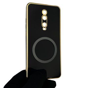 Чехол для Xiaomi K20 с кольцом MagSafe с золотой окантовкой на сяоми к20 черный gs1 0022054 фото