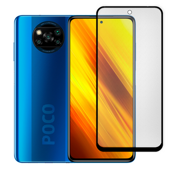Защитное стекло МАТОВОЕ для телефона Xiaomi Poco X3 NFC противоударное на сяоми поко х3 нфс черное 0039299 фото