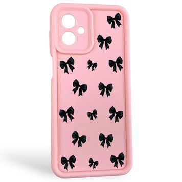 Чехол силиконовый Soft Touch с 3D принтом для Motorola G14 розовый (Полная защита камеры) 0057332 фото