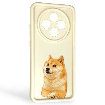 Чехол силиконовый Soft Touch с 3D принтом мема сибу для Oppo Reno 12F молочный (Полная защита камеры) 0048297 фото