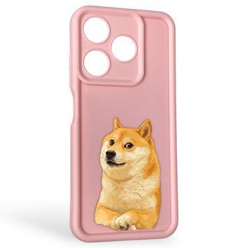 Чохол силіконовий Soft Touch з 3D принтом мему сібу для TECNO Spark 10 (KI5q) рожевий (Повний захист камери) 0048122 фото