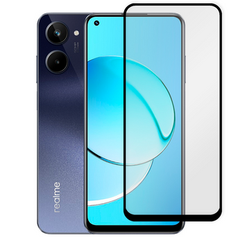 Захисне скло для телефона Realme 10 (4G) протиударне повноекранне на реалмі 10 (4г) чорне 0038641 фото