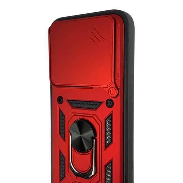 Чехол со шторкой камеры для Xiaomi Poco X8 Pro красный (кольцо-подставка, бронированный) 0059819 фото