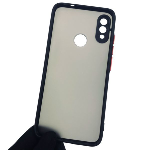 Чохол для Xiaomi Redmi Note 7 протиударний матовий з високими бортами захистом камери на сяомі редмі нот 7 чорний 0000965 фото