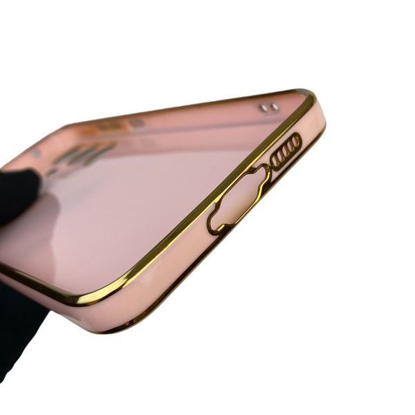Чохол для Samsung Galaxy A55 5G (SM-A556B) з кільцем-підставкою із золотою окантовкою на самсунг а55 пудровий gs1 0020650 фото