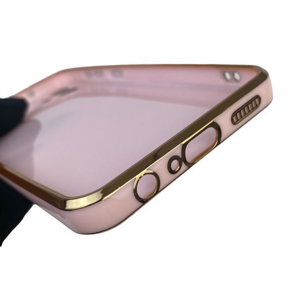 Чехол для Samsung Galaxy A04 SM-A045F с кольцом MagSafe с золотой окантовкой на самсунг а04 пудровый gs1 0022302 фото
