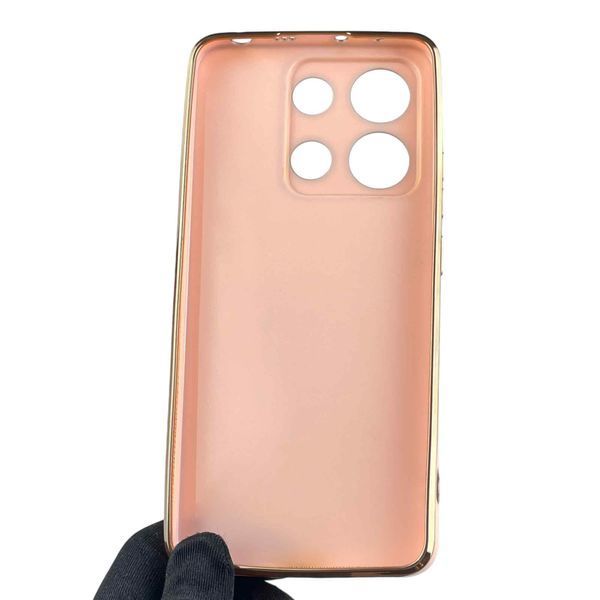 Чохол для Xiaomi Redmi Note 13 4G жіночий із золотою окантовкою із захистом камери на сяомі редмі нот 13 4г рожевий 0012212 фото