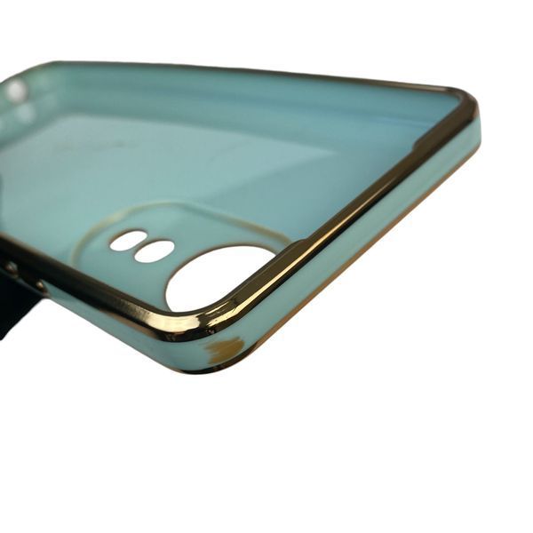 Чехол для OPPO A58 4G с кольцом-подставкой с золотой окантовкой на оппо а58 бирюзовый gs1 0020459 фото
