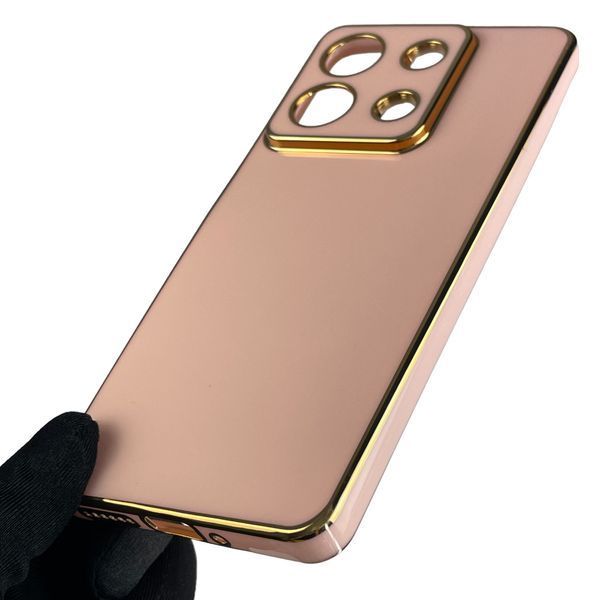 Чохол для Xiaomi Redmi Note 13 5G глянсовий із золотою окантовкою із захистом камери на сяомі редмі нот 13 5г 0008397 фото