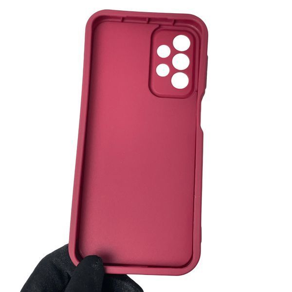 Чехол силиконовый Soft Touch с 3D принтом злой котик для Samsung Galaxy A23 5G бордовый (Полная защита камеры) 0046986 фото