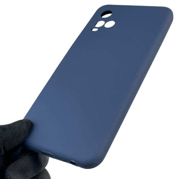 Чохол для Vivo Y21S силіконовий з мікрофіброю нековзний на віво у21с темно-синій 0032342 фото