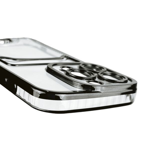 Чехол для Apple iPhone 15 Pro с чёрной окантовкой с карманом для карт на айфон 15 про чёрный 0013022 фото