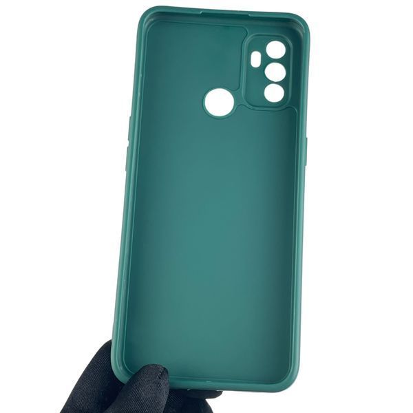 Чехол для OPPO A53 4G противоударный однотонный с квадратными гранями с защитой камеры на оппо а53 4г зелёный 0008376 фото