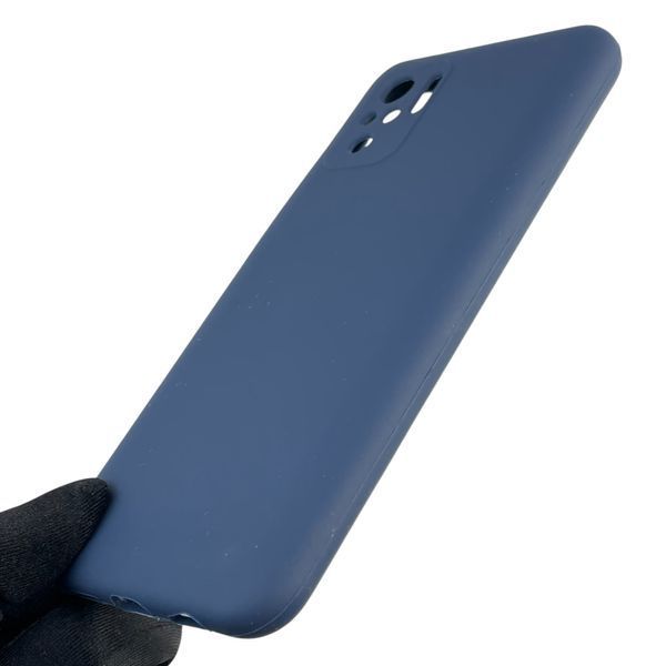 Чехол для Xiaomi Redmi Note 10S силиконовый с микрофиброй нескользящий на сяоми редми нот 10с темно-синий 0032646 фото