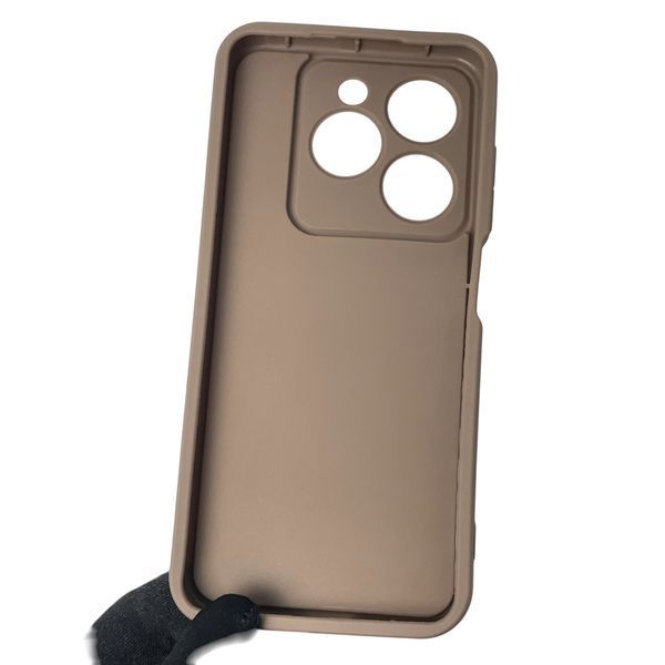 Чехол силиконовый Soft Touch с 3D принтом мема сибу для Infinix Smart 8 HD коричневый (Полная защита камеры) 0048237 фото