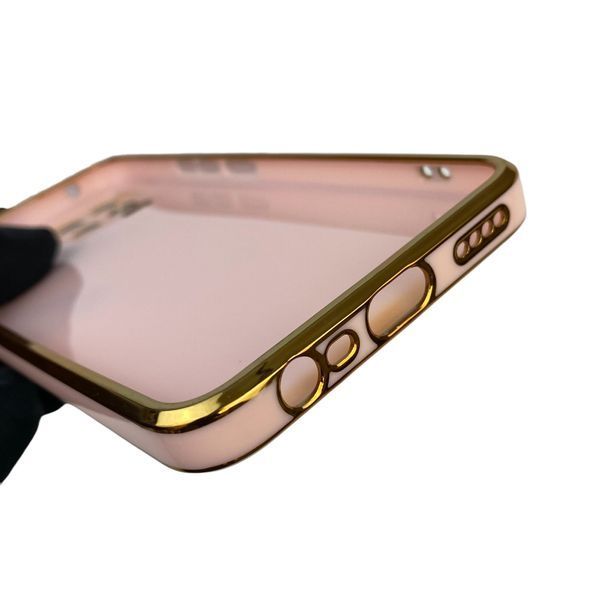 Чехол для Realme 8 с кольцом-подставкой с золотой окантовкой на реалми 8 пудровый gs1 0020495 фото
