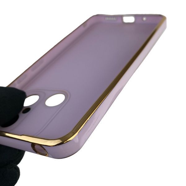 Чехол для Xiaomi Redmi 12C с защитой камеры с золотой окантовкой на сяоми редми 12с сиреневый gs1 0019915 фото