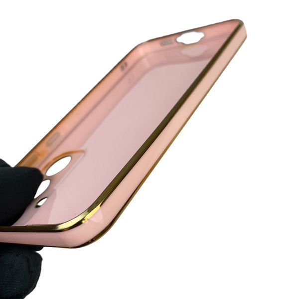 Чохол для Samsung Galaxy A55 5G (SM-A556B) з кільцем-підставкою із золотою окантовкою на самсунг а55 пудровий gs1 0020650 фото