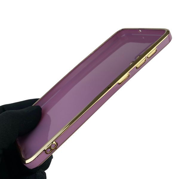 Чохол для Samsung Galaxy A50 (SM-A505F) глянцевий з кільцем MagSafe із золотою окантовкою на самсунг а50 чорничний gs1 0022849 фото