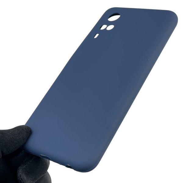 Чехол для Vivo Y31 силиконовый с микрофиброй нескользящий на виво у31 темно-синий 0032356 фото