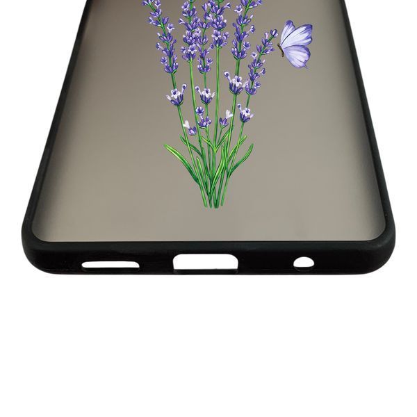 Чехол для телефона Xiaomi Redmi Note 10 Pro 4G с 3D принтом лаванда с бабочками с высокими бортами черный 0059328 фото