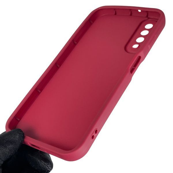 Чехол силиконовый Soft Touch с 3D принтом смешного теда мишки для Samsung Galaxy A7 2018 (SM-A750) бордовый (Полная защита камеры) 0049208 фото