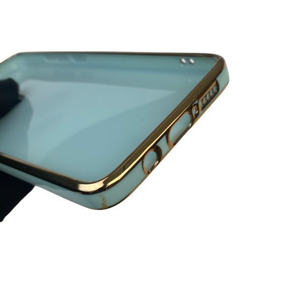 Чехол для Xiaomi Redmi Note 8 Pro с кольцом-подставкой с золотой окантовкой на редми нот 8 про бирюзовый gs1 0020915 фото
