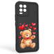 Чехол силиконовый оригинальный Soft Touch с 3D принтом милый мишка для Realme 8 Pro черный (Полная защита камеры) 0043315 фото 1