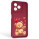 Чохол силіконовий Soft Touch з 3D принтом милий ведмедик для Realme Note 50 бордовий (Повний захист камери) 0044928 фото 1