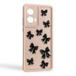 Чехол силиконовый Soft Touch с 3D принтом Большие бантики для Xiaomi Redmi Note 14S розовый (Полная защита камеры)