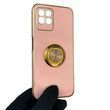 Чехол для Realme 8i с кольцом-подставкой с золотой окантовкой на реалми 8и пудровый gs1 0020498 фото