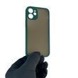 Чохол для телефона Apple iPhone 12 Mini з високими бортами із захистом камери на айфон 12 міні темно-зелений