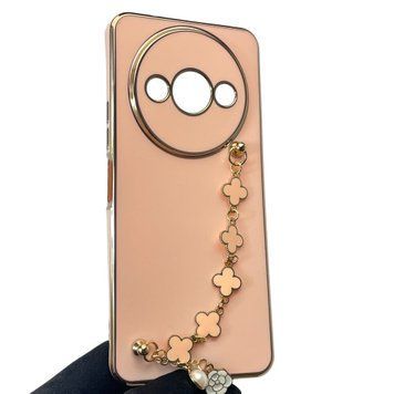 Чехол для телефона Xiaomi Redmi A3 женский с ремешком и украшениями и золотой окантовкой на сяоми редми а3 пудровый gs1 0016263 фото