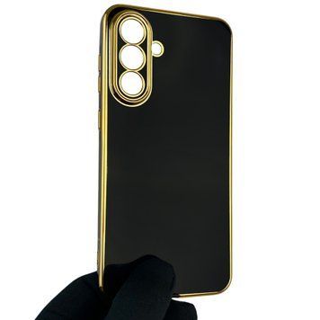 Чохол для Samsung Galaxy A36 5G (SM-A366U) глянцевий із захистом камери із золотою окантовкою на самсунг а36 5г чорний gs1 0019760 фото