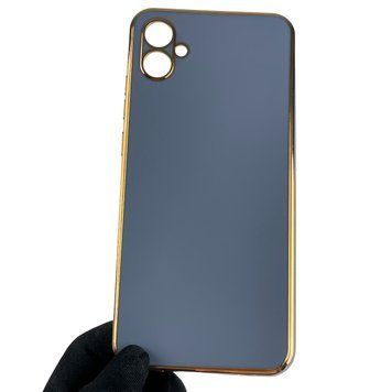 Чехол для Samsung Galaxy A04e SM-A042F глянцевый с золотой окантовкой защитой камеры на самсунг а04е синий 0000011 фото