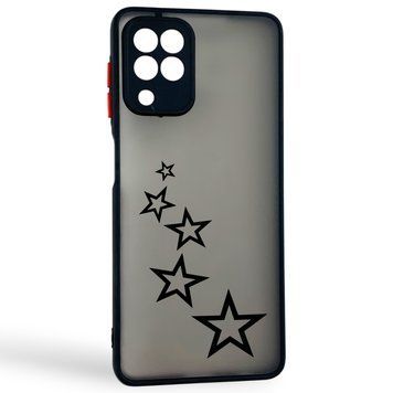 Чохол для телефона Samsung Galaxy M32 4G (SM-M325F) с 3D принтом зірочки із захистом камери чорний 0059229 фото
