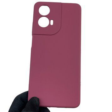 Чехол для Motorola Moto G04 (XT2421-2) силиконовый с микрофиброй нескользящий на моторола г04 бордовый 0031733 фото