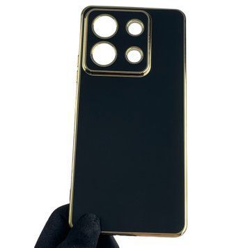 Чохол для Xiaomi Redmi Note 13 5G глянсовий із золотою окантовкою із захистом камери на сяомі редмі нот 13 5г 0008396 фото