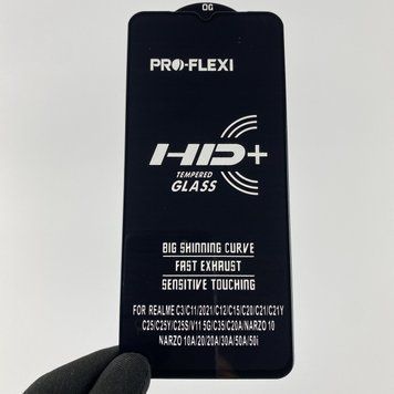 Защитное стекло для телефона Realme C25Y противоударное полноэкранное на реалми с25у чёрное 0001166 фото