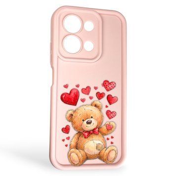 Чехол силиконовый Soft Touch с 3D принтом милый мишка для Xiaomi Redmi 15C EU розовый (Полная защита камеры) 0044854 фото