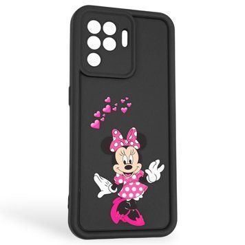 Чехол силиконовый оригинальный Soft Touch с 3D принтом волшебной минни маус для Oppo Reno 5 Lite черный (Полная защита камеры) 0049585 фото