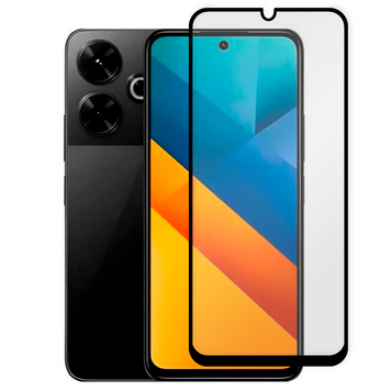 Захисне скло 6D OG для телефона Xiaomi POCO M6 5G повноекранне протиударне на сяомі поко M6 5г чорне 0014021 фото