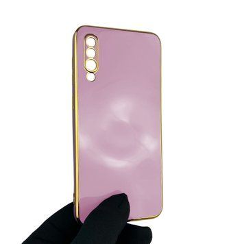 Чехол для Samsung Galaxy A50 SM-A505F с защитой камеры с золотой окантовкой на самсунг а50 черничный gs1 0020217 фото