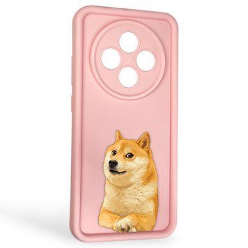 Чехол силиконовый Soft Touch с 3D принтом мема сибу для Oppo Reno 12F розовый (Полная защита камеры) 0048298 фото