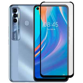Захисне скло 6D OG для телефона Tecno Spark 5 Pro повноекранне протиударне на техно спарк 5 про чорне 0013930 фото