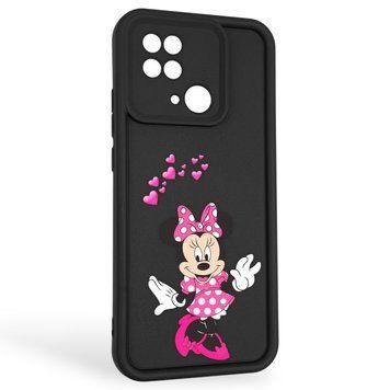 Чехол силиконовый оригинальный Soft Touch с 3D принтом волшебной минни маус для Xiaomi Redmi 10C черный (Полная защита камеры) 0049937 фото