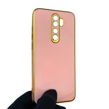 Чехол для Xiaomi Redmi Note 8 Pro с защитой камеры с золотой окантовкой на редми нот 8 про пудровый gs1 0020039 фото