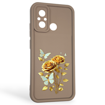 Чохол силіконовий Soft Touch з 3D принтом жіночим для Xiaomi Redmi 12C коричневий (Повний захист камери) 0042909 фото
