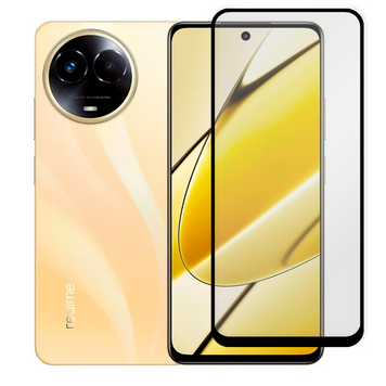 Захисне скло для телефона Realme 11 4G протиударне повноекранне на реалмі 11 4г чорне 0038642 фото